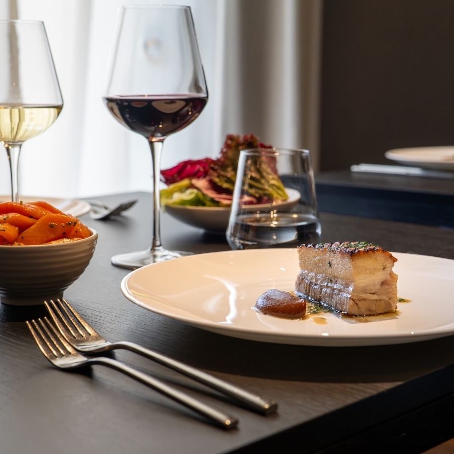 Blas Restaurant Dinner. Grilled Belly Pork