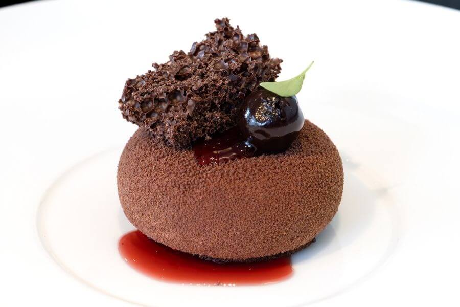 Blas Restaurant Diiner. Black Forrest Cheesecake