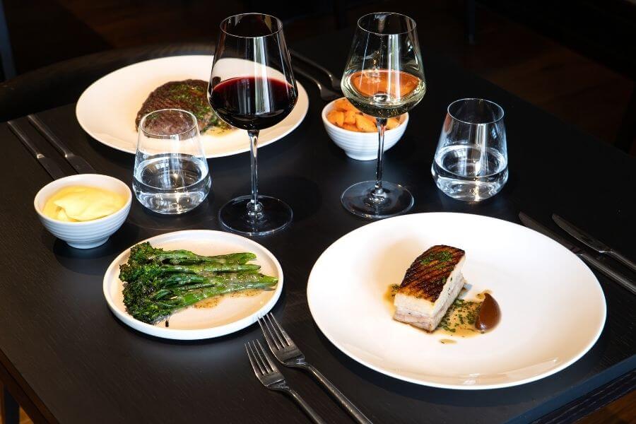 Blas Restaurant, Dinner Menu, Grilled Belly Pork with Seasonal Vegetables