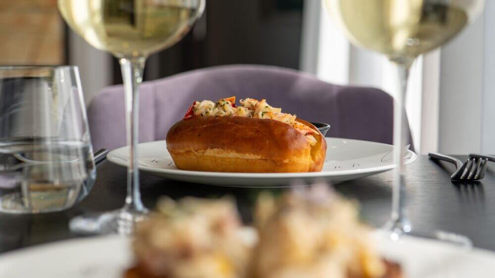 Blas Restaurant Lunch. Solva Lobster on a Milk Bread Roll