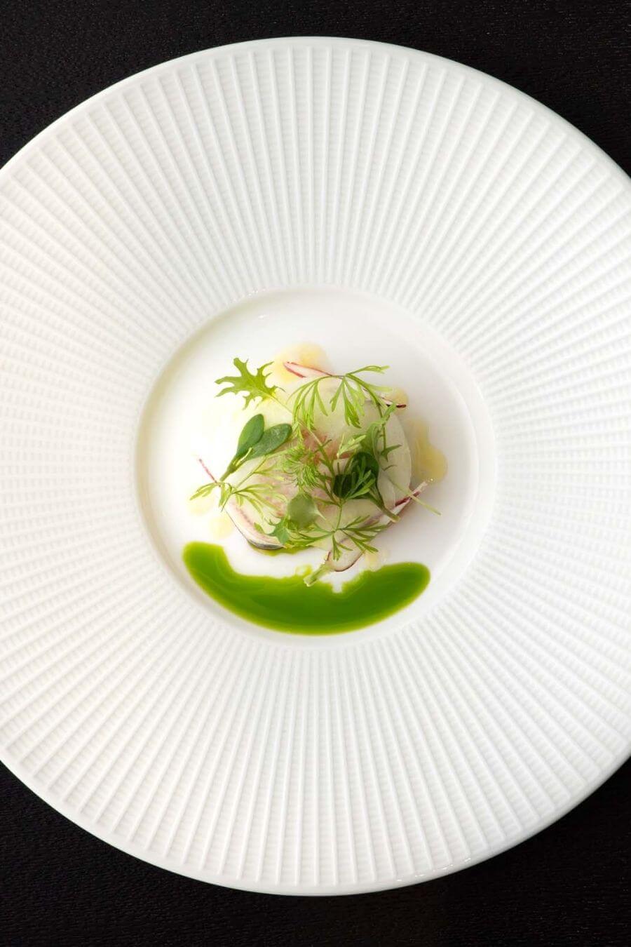 Blas Restaurant Dinner. Cod Brandade with Trout Roe and Radish