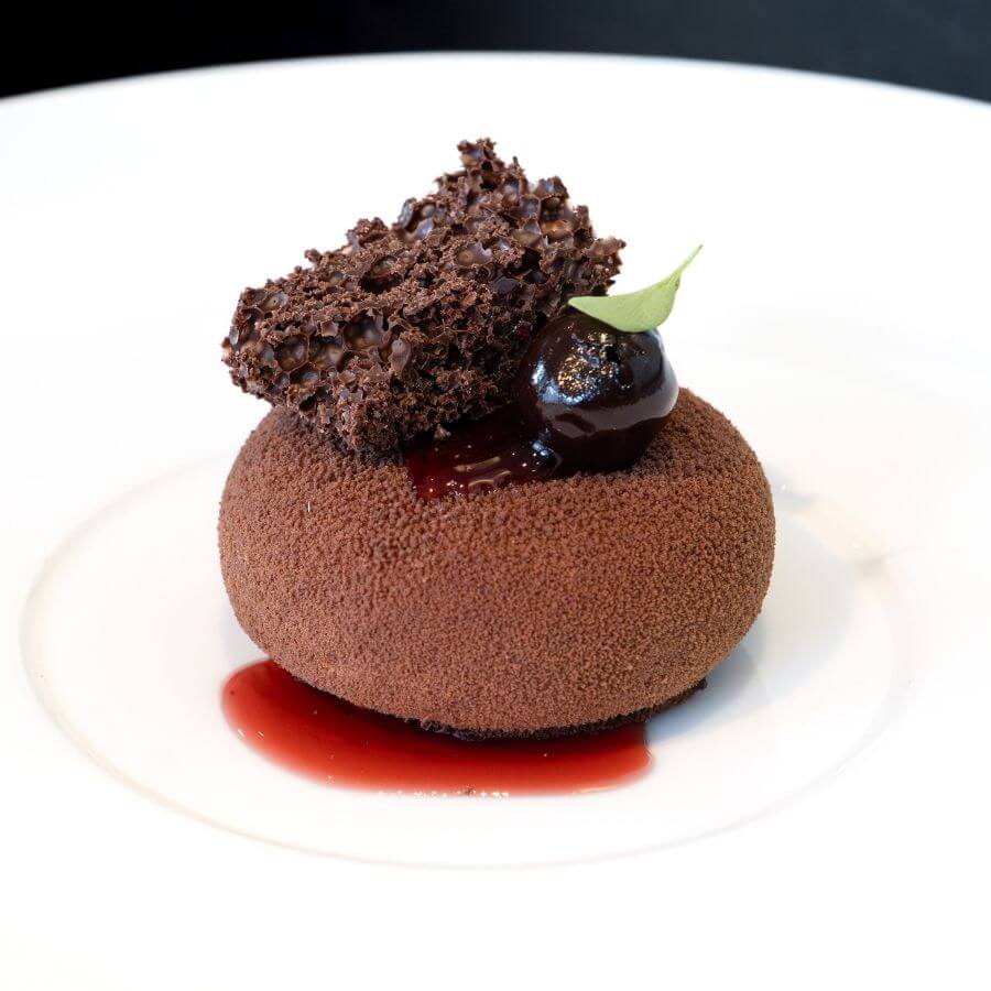 Blas Restaurant Dinner. Black Forrest Cheesecake